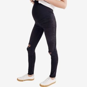 Madewell over the belly maternity black jeans